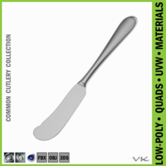Butter Spreader Knife Common Cutlery 3D Model