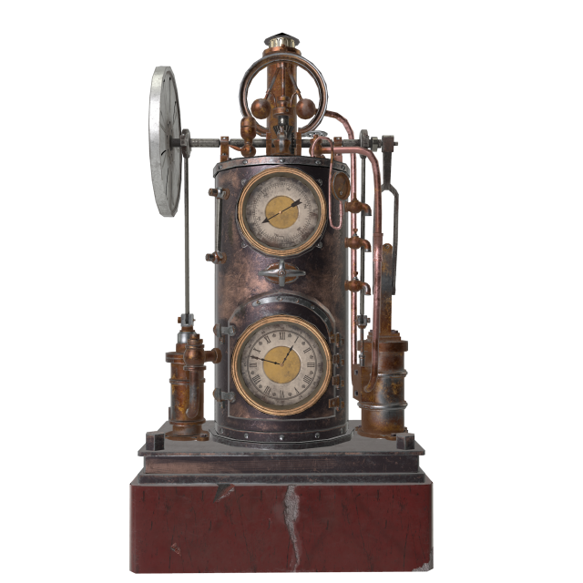 Steampunk Clock 3D Model