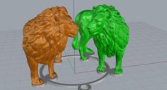 Lion round 3D Model
