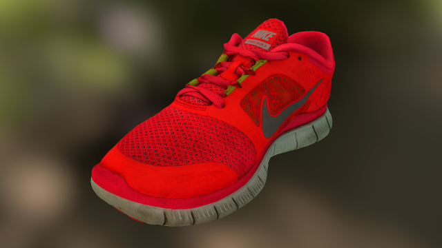 Worn Nike Free Run 3 sneaker shoe low poly 3D Model
