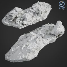3d scanned rock cliff A Snow 3D Model