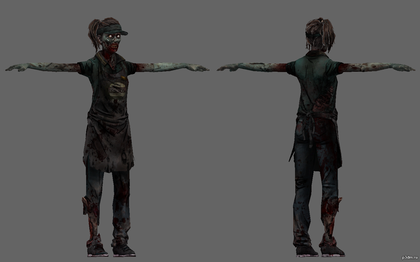 The walking zombie mod. Модель персонажа the Walking Dead. 3d модель персонажа зомби. 3д модель зомби из лдое.