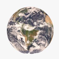 Lowpoly Earth Cloudy 3D Model