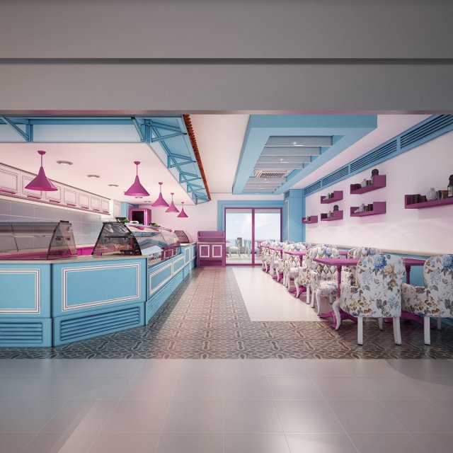 Cafe Interior 03 3D Model