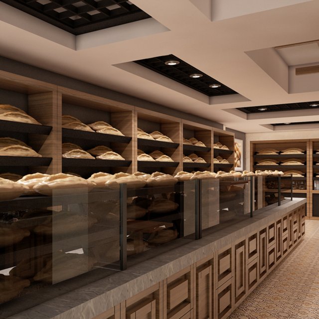 Bagel Bakery Interior 01 V2 3D Model