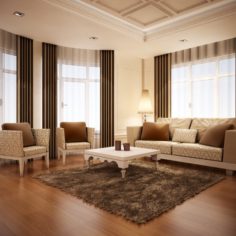 Living Room Interior 02 V1 3D Model