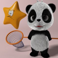 Cartoon panda Rigged 3D Model