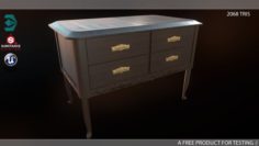 Low Poly Night Stand PBR VR – AR – low-poly Free 3D Model