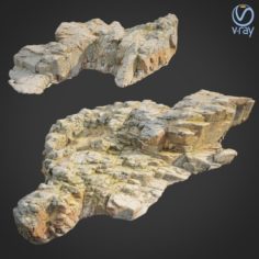 3d scanned rock cliff X 3D Model