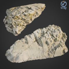 3d scanned rock cliff F2 3D Model