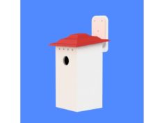 Two Piece Birdhouse for Chickadee, Titmouse, Nuthatch, or Woodpecker 3D Print Model