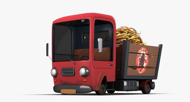 Cartoon Farm Truck 3D Model