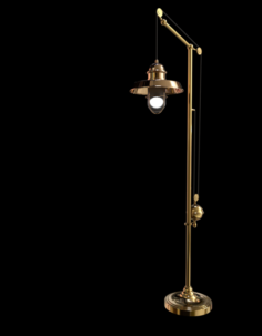 Brass Floor Lamp v6 3D Model