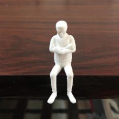 Miniature Human Sitting 3D Print Model