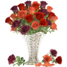 Bouquet of roses 3D Model