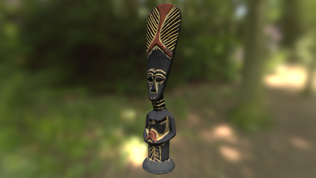 African tribe totem – statue low poly model 3D Model