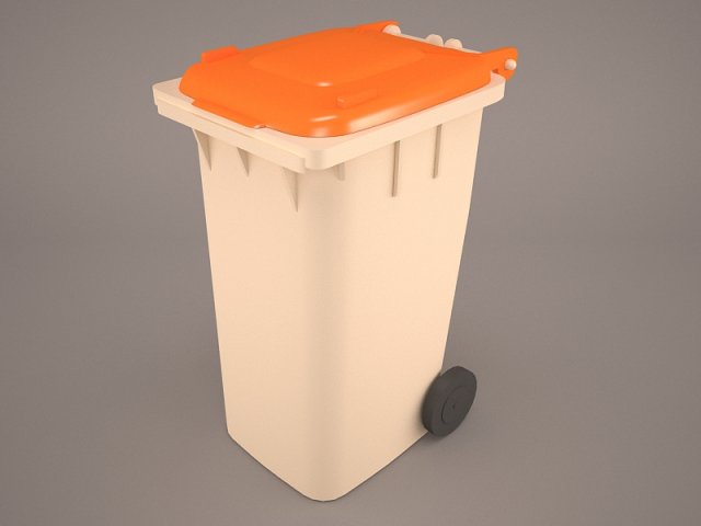 Wheeled Recycling Container with Lid 3D Model