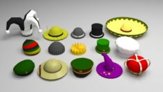 Hats low poly 3D Model