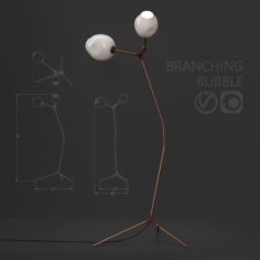 Branching Floor Lamp by Lindsey Adelman MILK-COPPER 3D Model