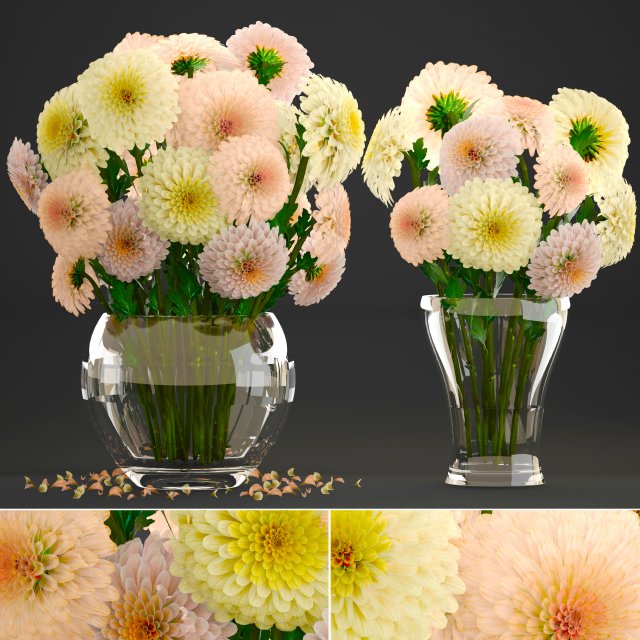 Bouquet of flowers Dahlias 3D Model