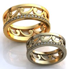 Wedding rings-SET 32 3D Model