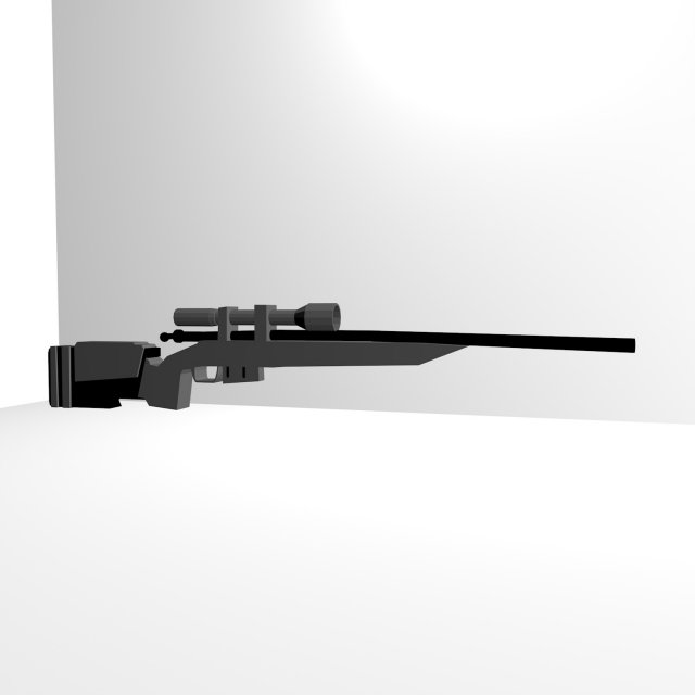 Low Poly L118A Sniper Rifle 3D Model