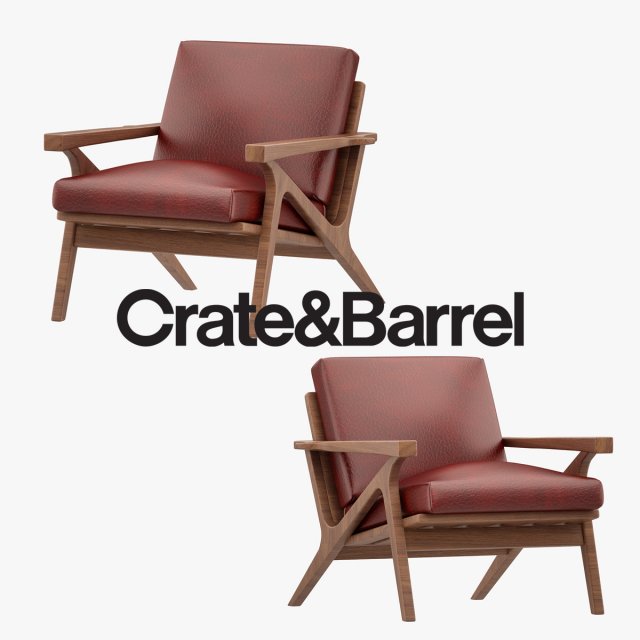 CrateBarrel Cavett Armchair 02 3D Model
