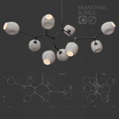 Branching bubble 9 lamps by Lindsey Adelman MILK BLACK 3D Model