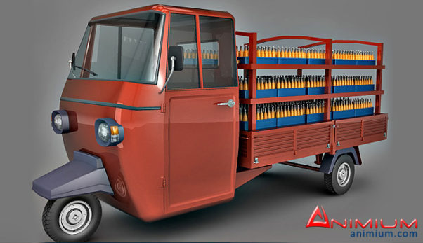 Auto Rickshaw Bottle Carrier 3d model