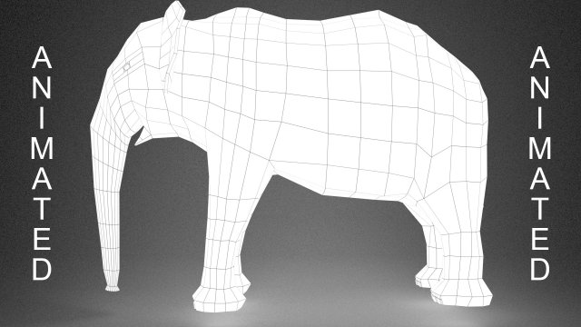 ELEPHANT – BASE MODEL WITH SKELETON 3D Model