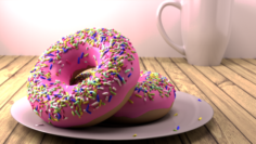 Donut with a cup 3D Model