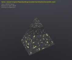 3D Greeble Pyramid NH 3D Model