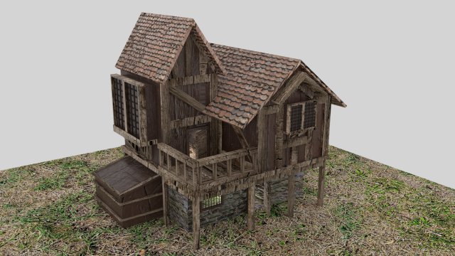 Medieval House 4K 3D Model