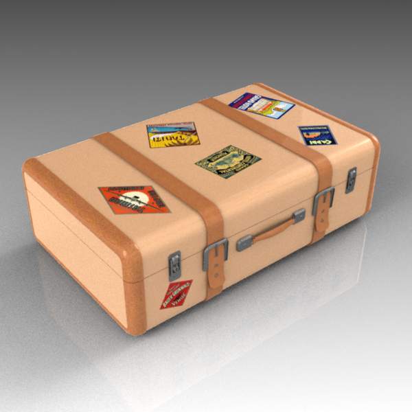 Retro Suitcases 3D Model