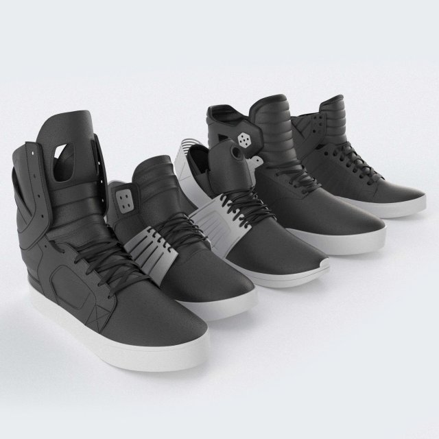 Supra Skytop Shoes Collection 3D Model