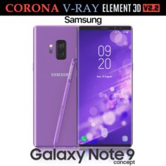 Samsung Galaxy Note 9 Purple Concept 3D Model