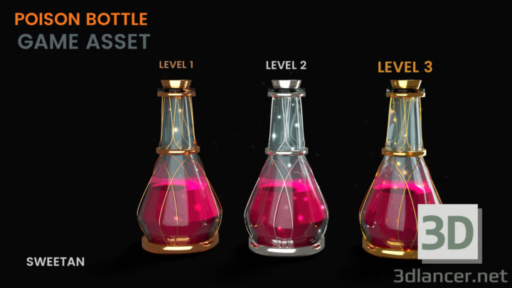 3D-Model 
3D Poison Bottle – Game asset Level based