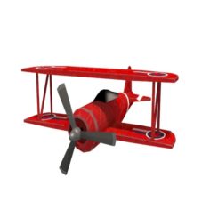 Biplane game ready 3D Model