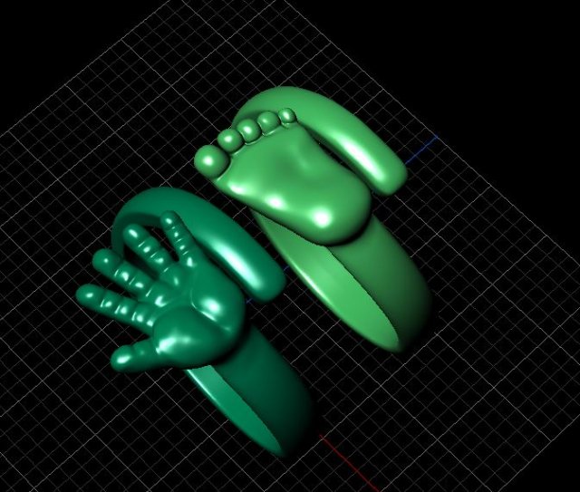 Hand feet rings 3D Model