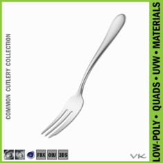 Tea-Pie Fork Common Cutlery 3D Model