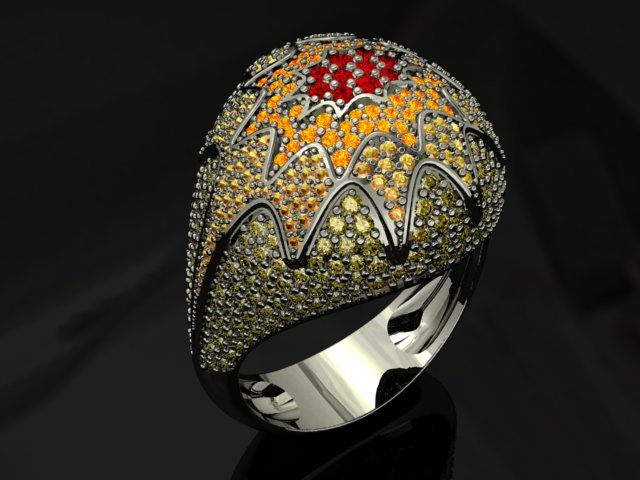 Jewellery ring lava 3D Model