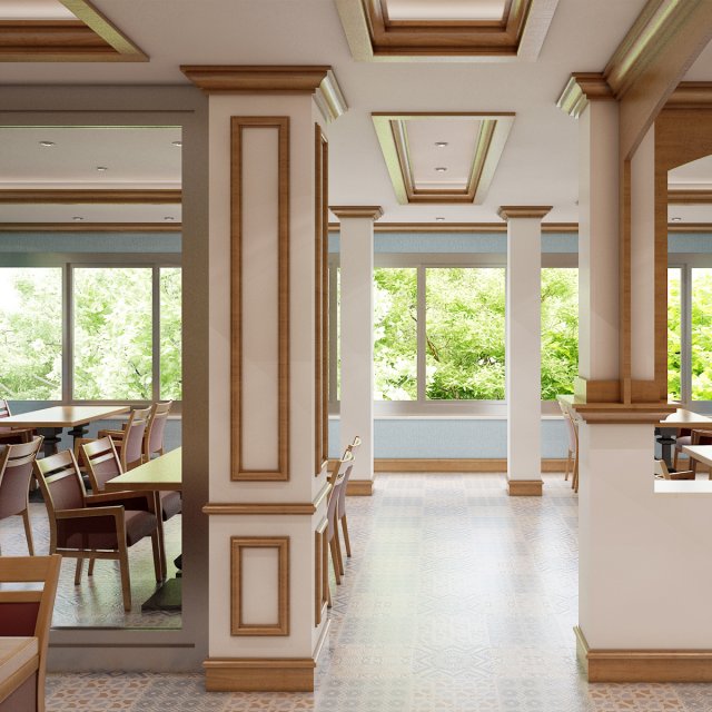 Restaurant Interior 03 3D Model