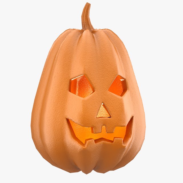 Pumpkin Head Lowpoly 3D Model