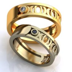 Wedding rings-SET 34 3D Model