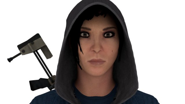 Woman With Gun 3D Model