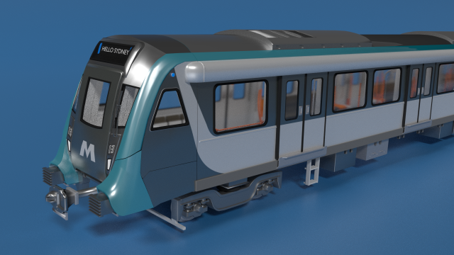 Modern Sydney metro train 3D Model