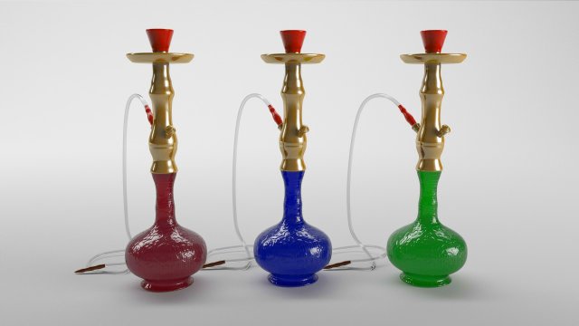 Hookah 3 Colors 3D Model