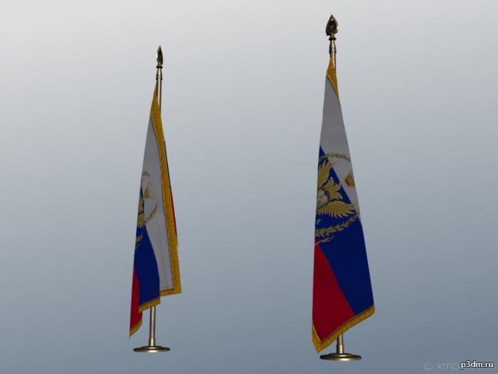 Напольный флаг России 3D Model