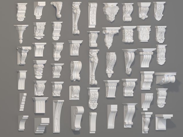 Corbels Collection -1 – 51 pieces 3D Model