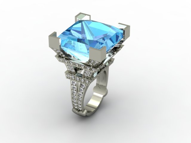 Eifell tower jewellery ring 3D Model